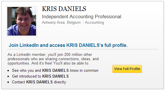 Linkedin profiel van Kris Daniels